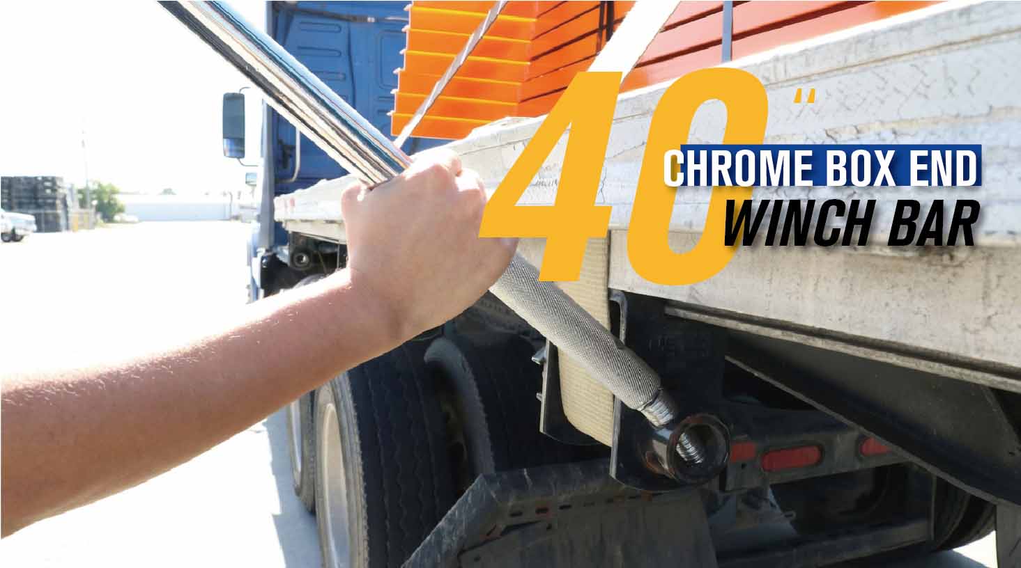 40 Inches Square Head Chrome Combination Winch Bar Square Head Chrome Combination Winch Bar