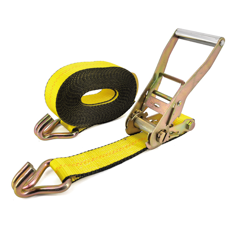 2" x 30' Premium Tie-Down Ratchet Strap with J Hooks & Black Edges