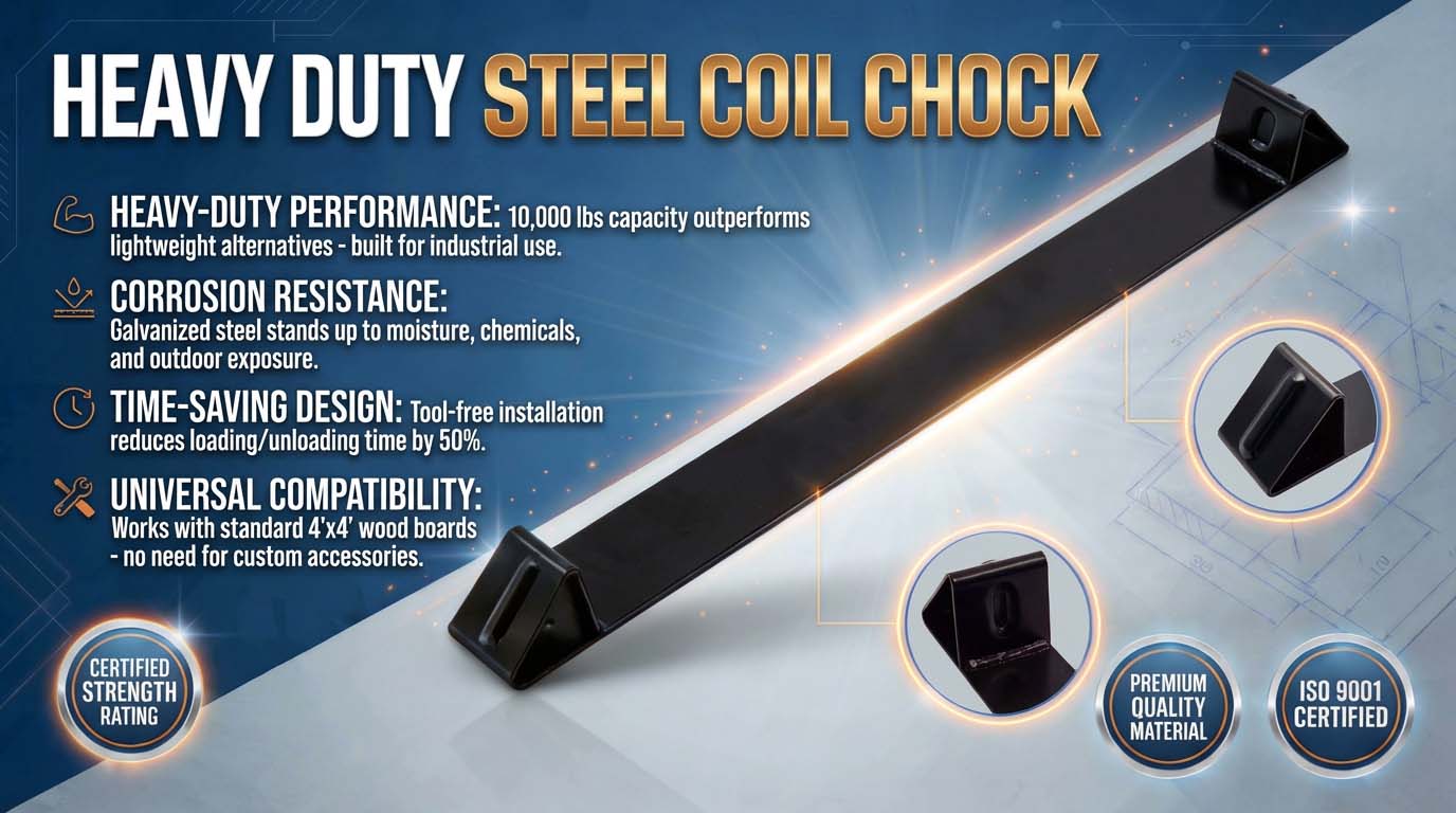 Powder Coated Coil Bunk Chock for Flatbed Trailer 33 Inch Long Heavy Duty Steel Coil Rack