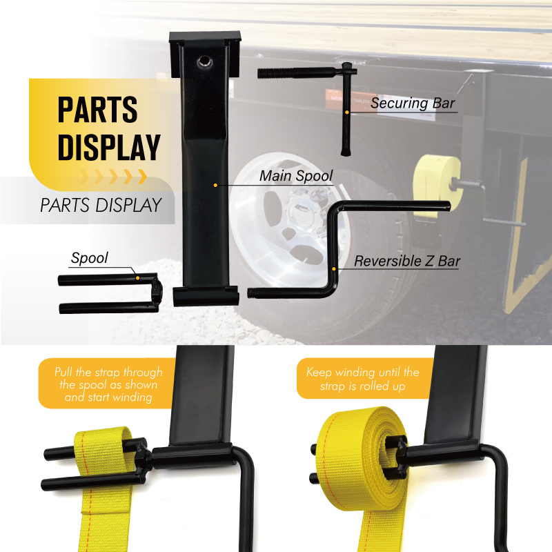 Powder Coated Steel Tie-Downs Strap Winder for Flatbed Trailer