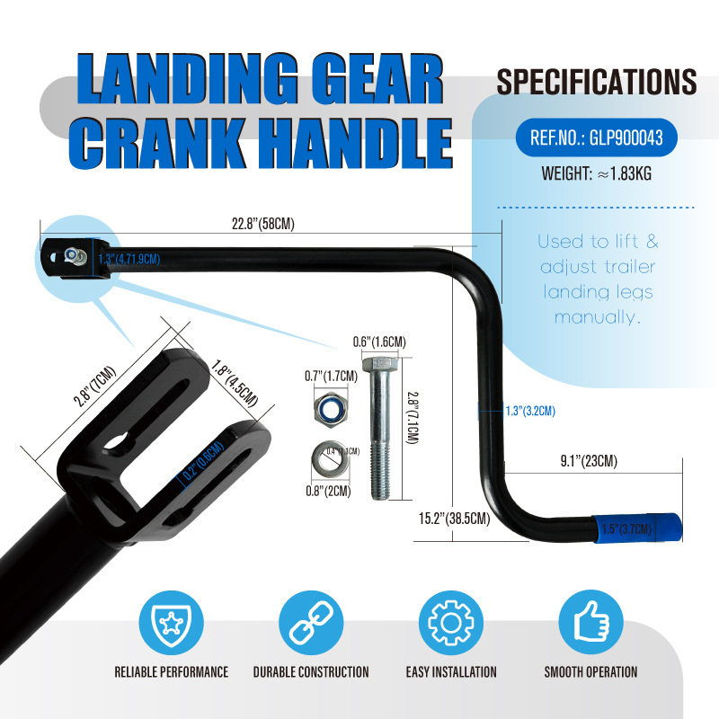 Heavy Duty Landing Gear Crank Handle for Semi Truck Trailer